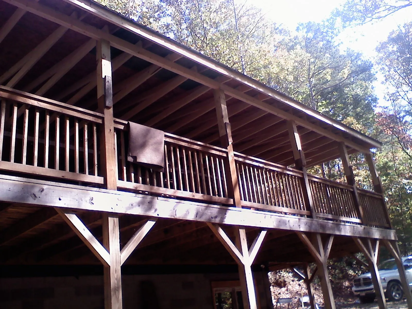 Timber framing under a new elevated porch and deck — Roof Leak Repair in Timberville by Roofing Brothers